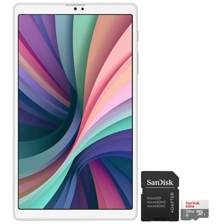 Samsung 8.7" Galaxy Tab A7 Lite 32GB Tablet Silver + SanDisk 128GB Ultra UHS-I microSDHC Memory Card