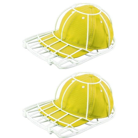 2 Ballcap Cap Washer, Baseball Hat Cleaner, Shaper Protector Cage, Ball Cap Form for Washing Machine Dishwasher Closet Hanger Organizer (Best Way To Wash Hats In Dishwasher)