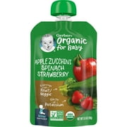 Gerber 2nd Foods Organic for Baby Baby Food, Apple Zucchini Spinach Strawberry, 3.5 oz Pouch