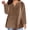 Brown womens tops 01, variant on Womens Tops Dressy Casual Plus Size Tops for Women Trendy Solid Pocket V Neck Long Sleeve Tunic Shirts Winter Fall Breathable Loose Comfy Pullover Blouses