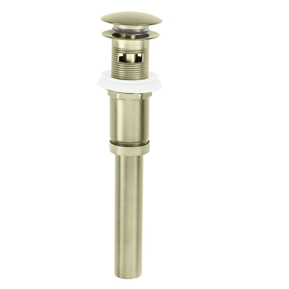 Westbrass Push-Down Bathroom Sink Drain Assembly with Overflow Holes - Fully Finished, Polished Brass