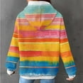 thumbnail image 6 of VEKDONE Women's Waffle Knit Hoodie Stripe Color Block Pullover Sweatshirt Plus Size Drawstring Hooded Sweatshirts Fall Fashion Loose Fit Hoodies with Kangaroo Pockets, 6 of 6