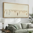 thumbnail image 2 of Large Framed Canvas Print Dark Botanical Still Life with Vintage Flowers Wall Art Decorative Ready to Hang Painting for Living room Bedroom - 60"x30" Natural Frame, 2 of 7