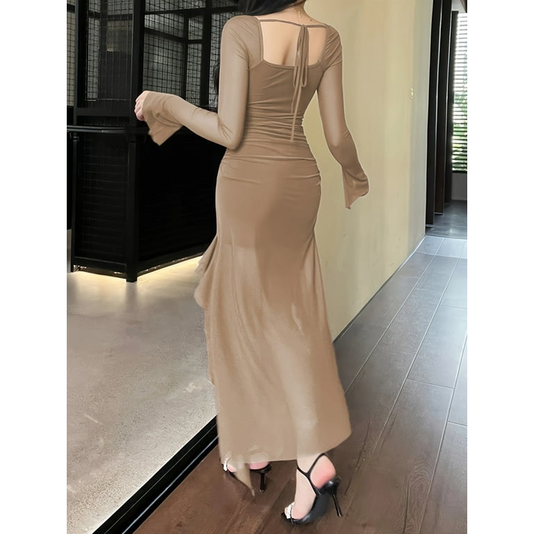 ruffle trim flare dress Philomene V-Neck Ruffle Trim Dress main image 0