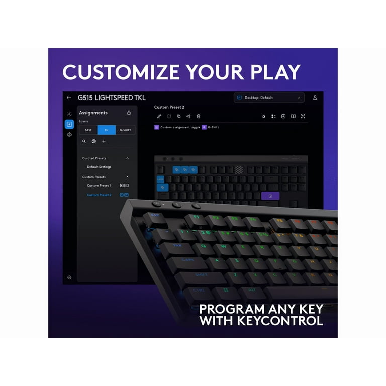 Logitech G515 LIGHTSPEED TKL Low Profile Wireless Gaming Keyboard