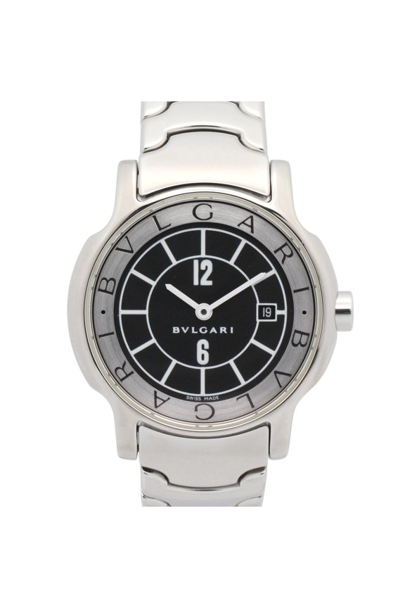 Pre-Owned Bulgari BVLGARI Solo Tempo Watch, Stainless Steel, Women's, Black, ST29S