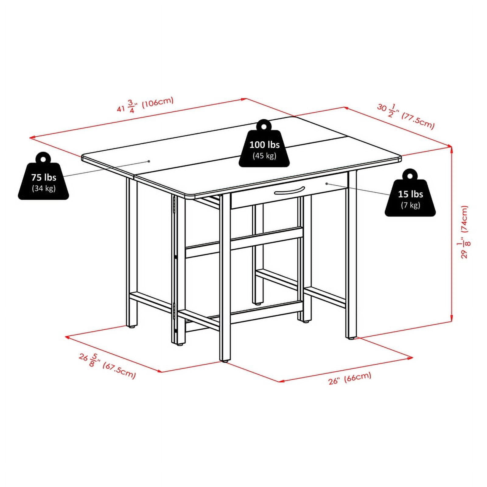 Winsome Wood Taylor Drop Leaf Table, Walnut Finish