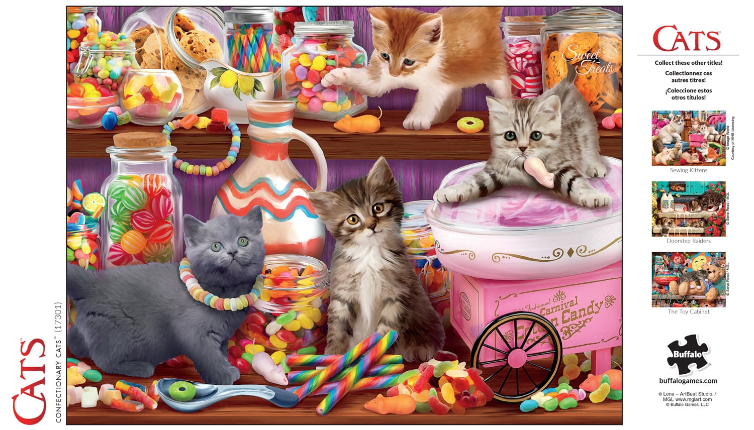 Buffalo Games 750-Piece Confectionary Cats Interlocking Jigsaw Puzzle