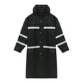 thumbnail image 3 of Aislor Adult Unisex Long Hooded Safety Rain Jacket Waterproof Emergency Raincoat Poncho Black M/165, 3 of 7