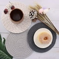 thumbnail image 2 of Handwoven Cotton Coaster Heat-Resistant Kitchen Mats Table Protection Natural Cotton Hot Plate Mats for Cooking Baking Kitchen Counter Table, 2 of 8