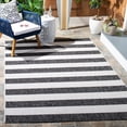 thumbnail image 2 of SAFAVIEH Courtyard Earl Striped Indoor/Outdoor Area Rug, Ivory/Black, 5'3" x 7'7", 2 of 13