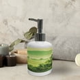 thumbnail image 3 of Ambesonne Landscape Soap Dispenser & Toothbrush Holder Set, Monochrome Nature Scene, 2 Pcs, Lime Green Yellow Green, 3 of 5