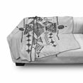 thumbnail image 2 of Tribal Soft Flannel Fleece Throw Blanket, Print of Style Intricate Motif Art on Plain Background, Cozy Plush for Indoor and Outdoor Use, 50" x 60", Charcoal Grey and White, by Ambesonne, 2 of 5