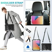 Cases for iPad 10.2 inch 9th/8th/7th Generation, Shockproof Full Body Protective Cover with 360° Hand Strap & Stand, Pencil Holder, Heavy Duty & Durable, Black