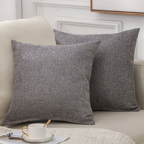 XmhyTop-A Throw Pillow, 2 Pack 45*45cm Linen Pillow Textured Pillow Boho Pillow Farmhouse Decorative Pillows for Living Room Bedroom Home Decoration,Grey