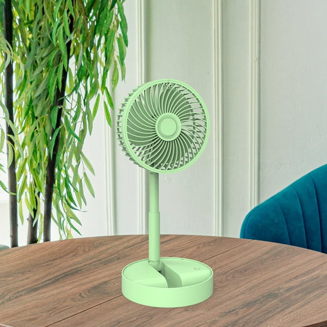 Mainstays 6 inch Personal Rechargeable USB Foldable Fan with 3 Speeds Green