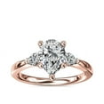 thumbnail image 1 of 0.70 Carat Excellent Pear Cut Real Diamond New Design Three Stone Ring for Wedding Solid 18K Rose Gold Size 11, 1 of 1