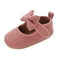thumbnail image 3 of Liyamei Toddler Kids Girls Soild Colour Bowknot Princress Shoes Soft Sole The Floor Barefoot Non First Walkers Prewalker Shoes Toddler Sneakers Size 12-18 Months, 3 of 5