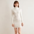 thumbnail image 3 of MRMT-vestidos de cuello alto para mujer, de Color sólido vestido ajustado, bolso de punto ajustado a la cadera, novedad de 2024, 3 of 7
