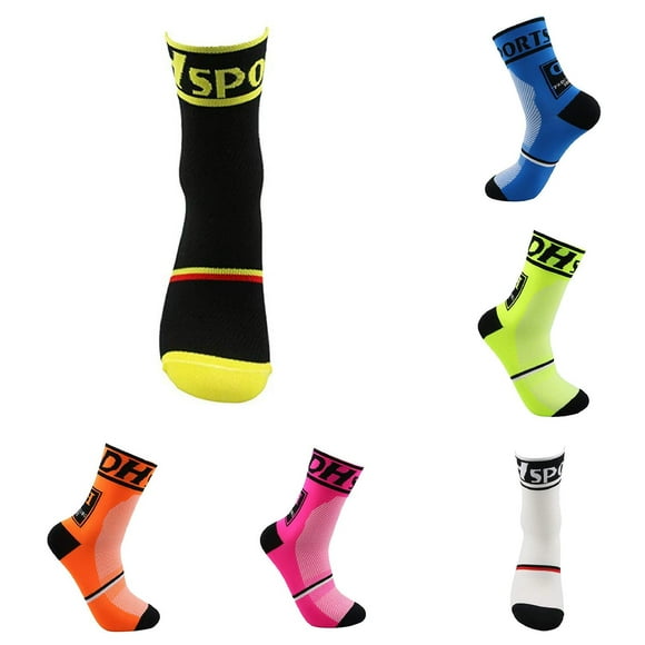PMUYBHF Gym Socks Women Good Luck Socks Knee Socks Anti Sweat and Anti Skid Outdoor Compression Socks for Men and Women 6 *6Pcs