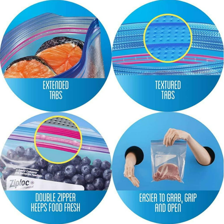 Ziploc Freezer Quart Bags with Grip 'n Seal Technology - 38 Ea