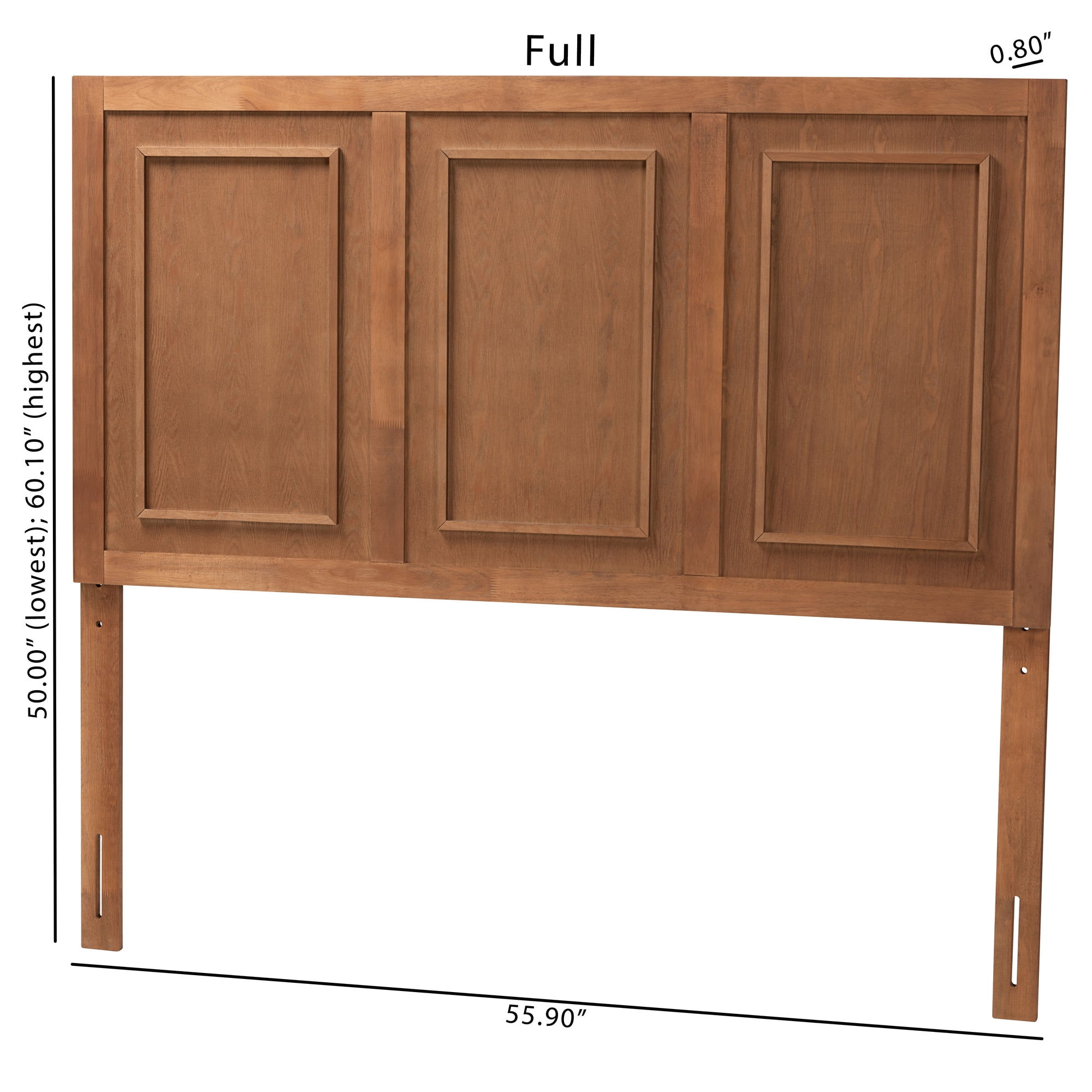 Baxton Studio Giordano Classic and Traditional Ash Walnut Finished Wood Full Size Headboard