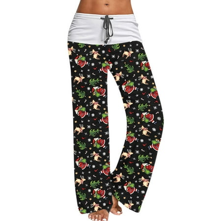 

SSPalu Christmas Women Pyjama Bottoms Long Trousers Nightwear
