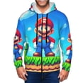 thumbnail image 6 of Lsque Mario for Mens Full-zip Hoodie, Zip-up Pullover Hooded Sweatshirt, Kangaroo Pocket Hoodie Ideal for Daily Wear, Travel, and Home-X-Large, 6 of 8