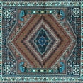 thumbnail image 1 of Ahgly Company Indoor Square Persian Light Blue Traditional Area Rugs, 3' Square, 1 of 4