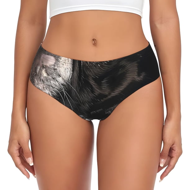 Balery Black And White Boston Terrier Ropa Interior de Algodón para Mujer con Dibujo – Braguitas Cómodas y Elásticas, Estilo Clásico-XX-Large