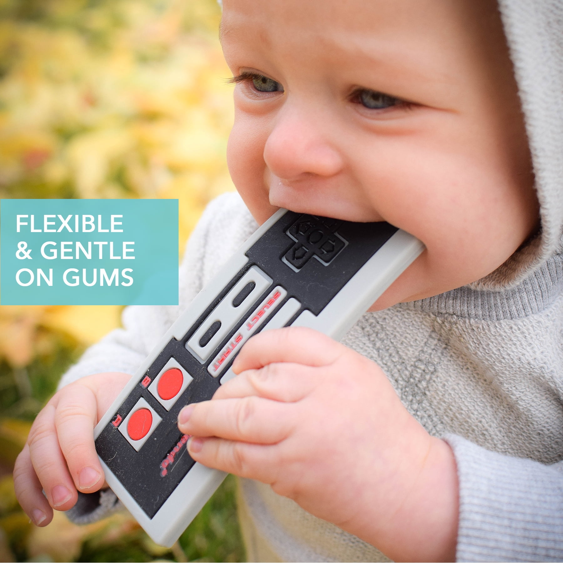 Bumkins Baby Silicone Teether (Nintendo NES Controller)