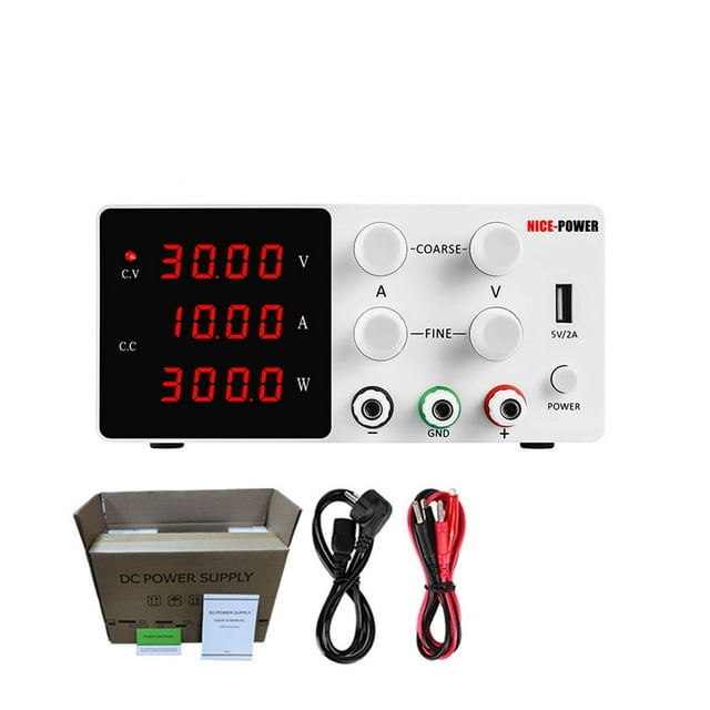 Alimentation de Laboratoire USB CC Régulée, Réglable, Régulateur de Tension 30V 10A, Interrupteur Stabilisateur, Alimentation de Banc, Source 5A