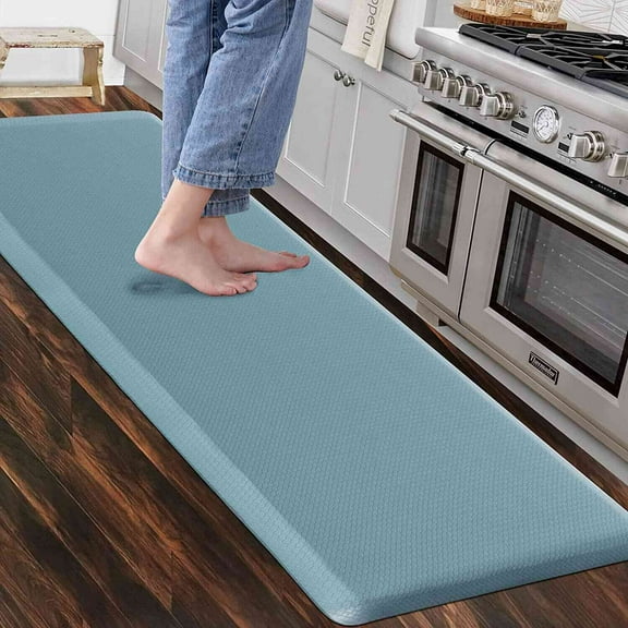 Carvapet Anti-Fatigue Floor Mat Cushioned Kitchen Comfort Mat, Waterproof Non-Slip Standing Desk Foam Mats and Rugs, Teal, 17.3"x60"