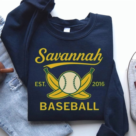 Savannah Baseball Est 2016 Banana Ball Graphic Vintage Sport Team Fan Streetwear SWEATSHIRT All Size S-5XL