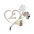 thumbnail image 1 of Inteprter Calcomanía de espejo de pared de rosas 3D, accesorios para el hogar, fiesta de boda, decoración de fondo romántico para interiores, pegatina Decoración del hogar Plata Inteprter HA077377-04, 1 of 6