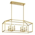 thumbnail image 6 of 8-Light Rectangle Gold Pendant Lighting Kitchen Island Modern Chandelier for Dining Room, Living Room with Adjustable 36 inch Rod, 6 of 7