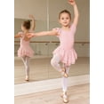 thumbnail image 3 of Aideaone Girls Ballet Dance Dress Toddler Leotards Ruffle Sleeve Shiny Ballet Tutu Skirt Bright Pink 2-9T, 3 of 8