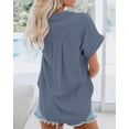 thumbnail image 4 of Sherrylily Womens Button Down Shirts Pocket Cap Sleeve Summer Tops, 4 of 5