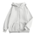 thumbnail image 7 of Mittory Women Zip Up Hoodie Jacket, Drawstring Hood Side Pockets Long Sleeve Loose Fit Solid Casual Sweatshirt Coat, 7 of 7