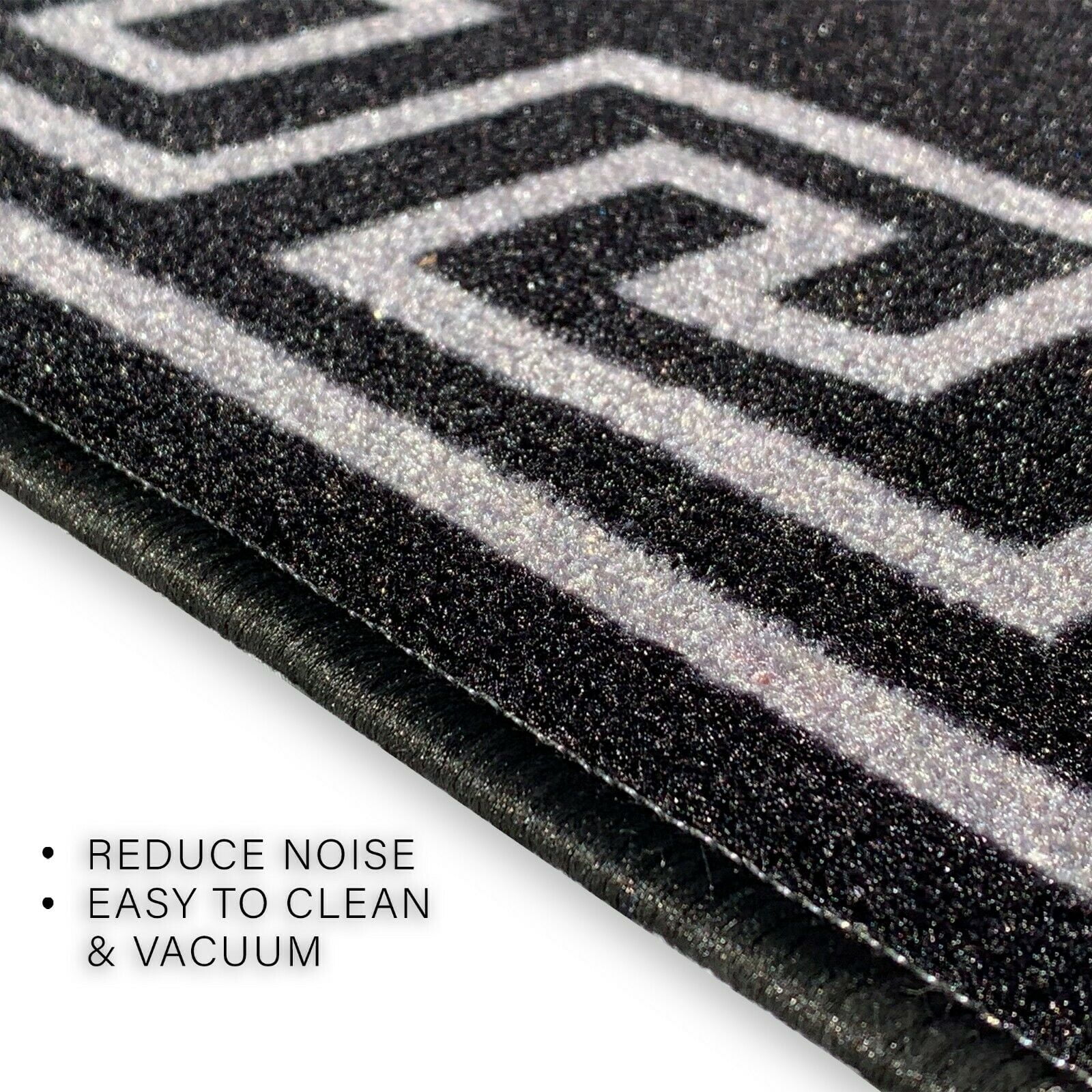 Runner Rug for Hallway Greek Key Print Design Black Silver Color 26 Inch or 31 Inch Wide by Your Length Choice Slip Resistant Rubber Backing Stain Resistant Pile Stair Runner
