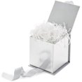 thumbnail image 4 of Small Gift Box with Bow and Shredded Paper Fill (Silver Signature 4 inch Gift Box with Glitter) for Weddings, Graduations, Bridal Showers, Anniversaries, All Occasion, 4 of 6
