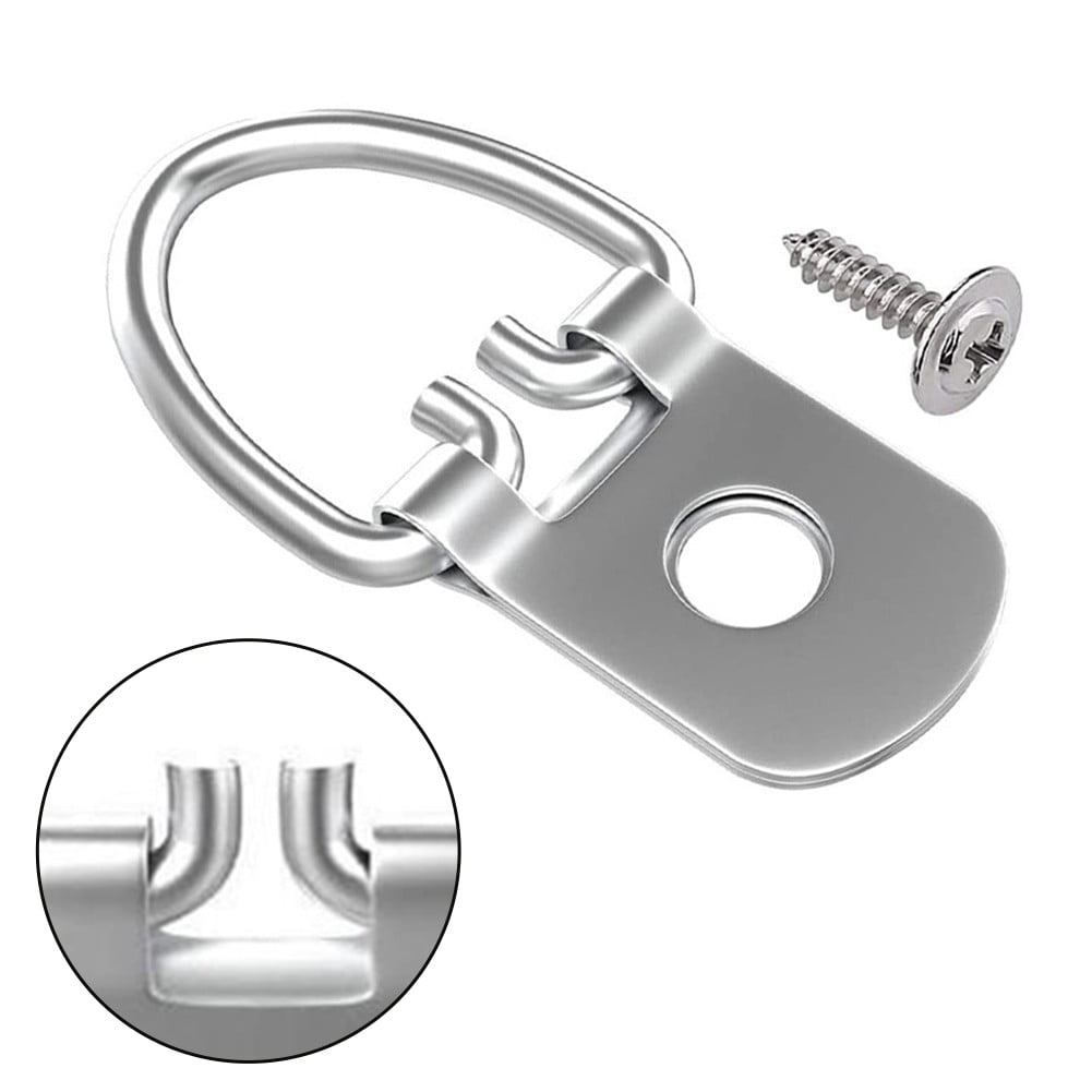 Picture Hangers With Screws Single Hole D-Ring Hook Photo Picture Frame Hanger 50Pcs Smile Home