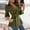Army Green, variant on AXXD Womens Blouses Basic Summer 2024 Casual Silim Shirt Long Sleeve Solid Bandage V-Neck Polluer Blouse Tops With Pocket