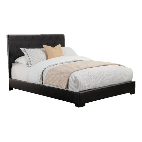 Coaster Conner Transitional Upholstered Faux Leather Full Bed in Black