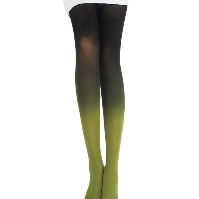 XIAQUJ Collants Vintage à Dégradé Dégradé Changeant Bas Femmes Filles Pantyhose Chaussettes Mode Vert Armée Taille Unique