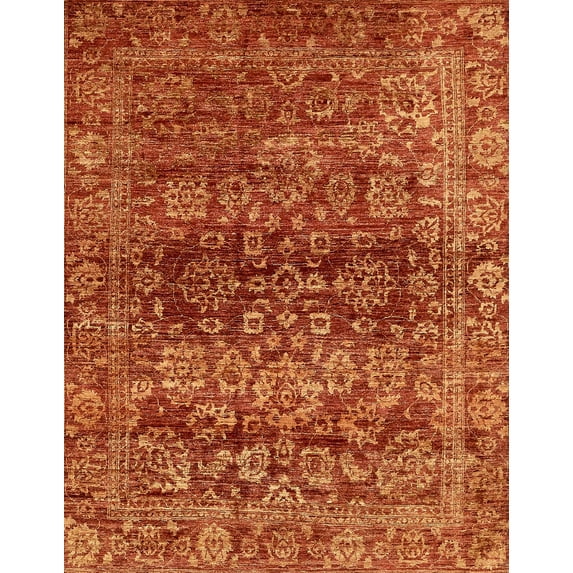 Ahgly Company Machine Washable Indoor Rectangle Abstract Red Area Rugs, 7' x 10'