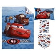 thumbnail image 2 of Disney Cars Radiator Springs 4 Piece Toddler Bedding Set, Red, Blue - Comforter, Top Sheet, Fitted Sheet, Pillowcase, Polyester, 2 of 9