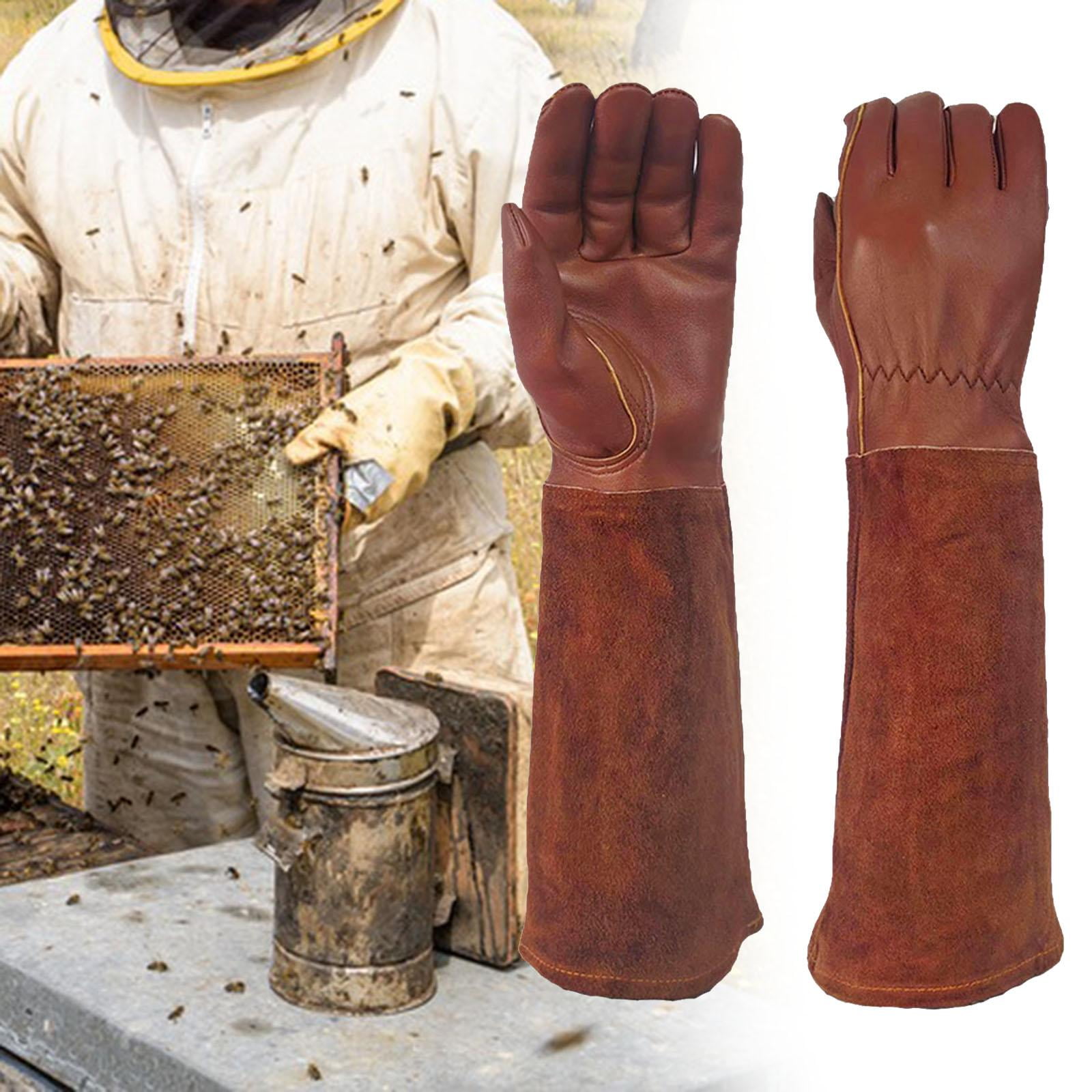 SunniMix Welding Gloves PU Leather Work Gloves Oven Gloves for Garden Workshop Garage S