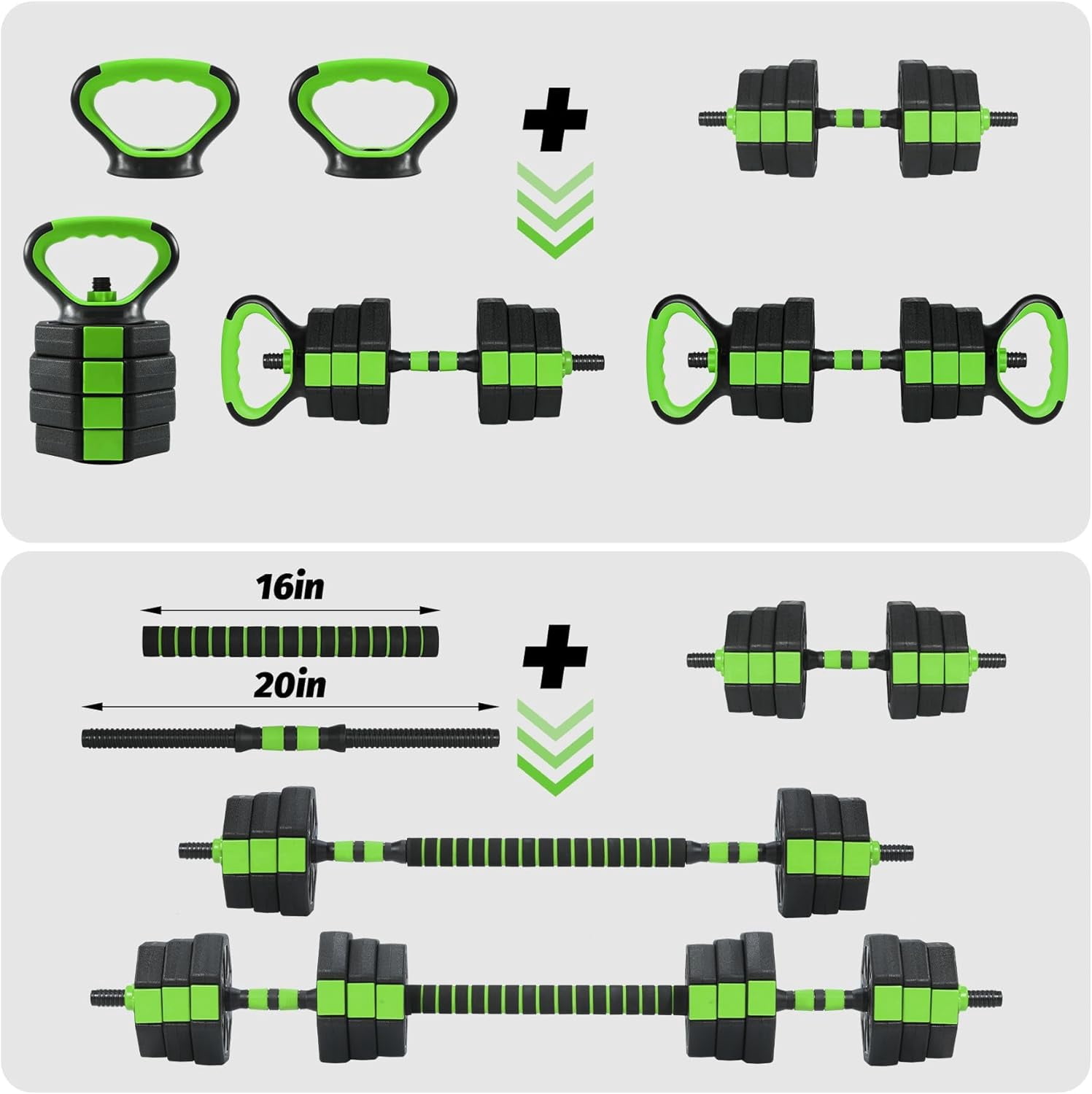 Adjustable Dumbbell Set, 44/66/88Lbs Free Weight Set with Connector, 4 in 1 Gym Set Used as Kettlebell, Dumbbell, Push up Stand, Weight Plate, Home Gym Weight Dumbbells Set, Fitness Exercises