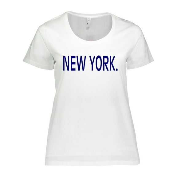 Inktastic New York in Blue Text Women's Plus Size T-Shirt